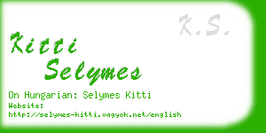 kitti selymes business card